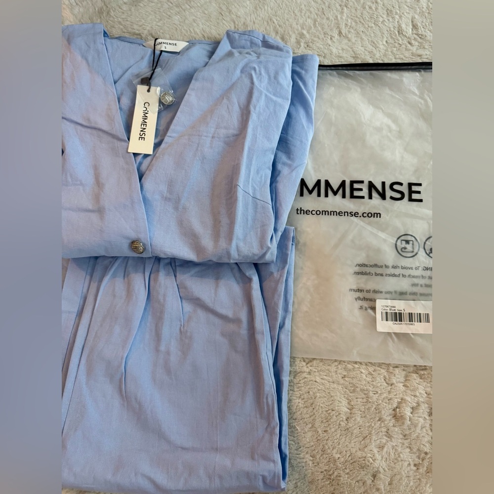 Commense Cotton Peplum Top and Pants Set - Picture 4 of 5